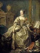 Madame de Pompadour, la main sur le clavier du clavecin (1721-1764) Francois Boucher
